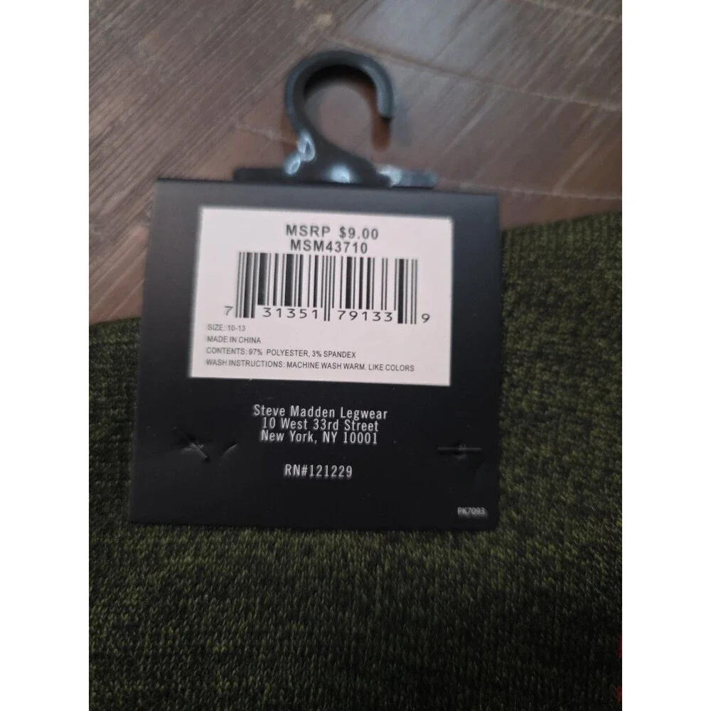 Steve Madden Socks Mens Size 10-13 Shoe Size 6-12.5 Green 